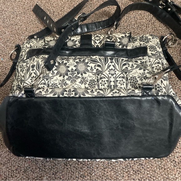 Gigi Hill Los Angeles Floral Coated Canvas BackPack Sling Purse Shoulder Bag EUC - Picture 5 of 6